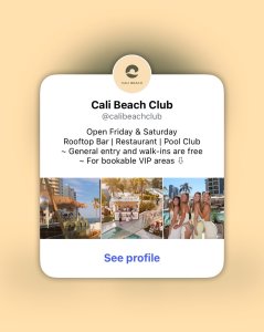 Instagram post by @kelseygxox about calibeachclub